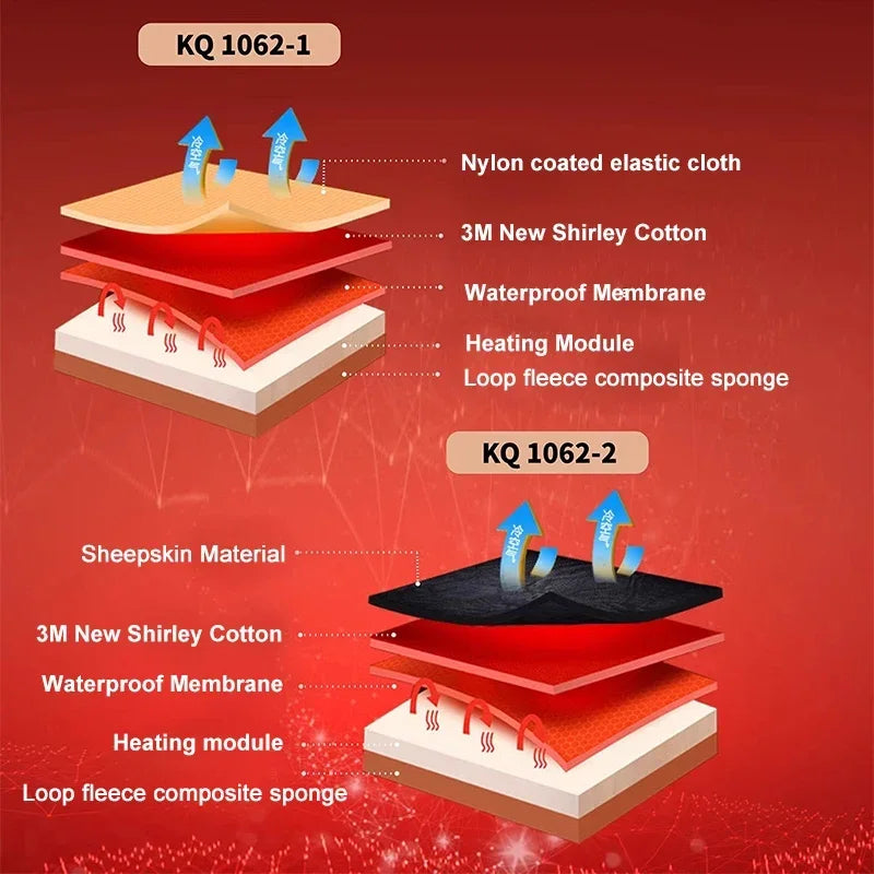 Leather Heated Moto Gloves Winter Motorcycle Waterproof Warm Touchscreen Electric Heating Gloves Battery Motorbike Guantes