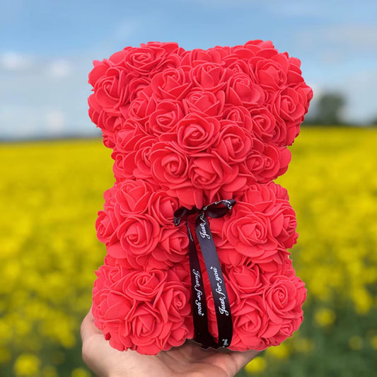 Dropshipping 25Cm Rose Teddy Bears Artificial Flower Bear of Roses for Women Valentine'S Wedding Birthday Christmas Gifts 2026
